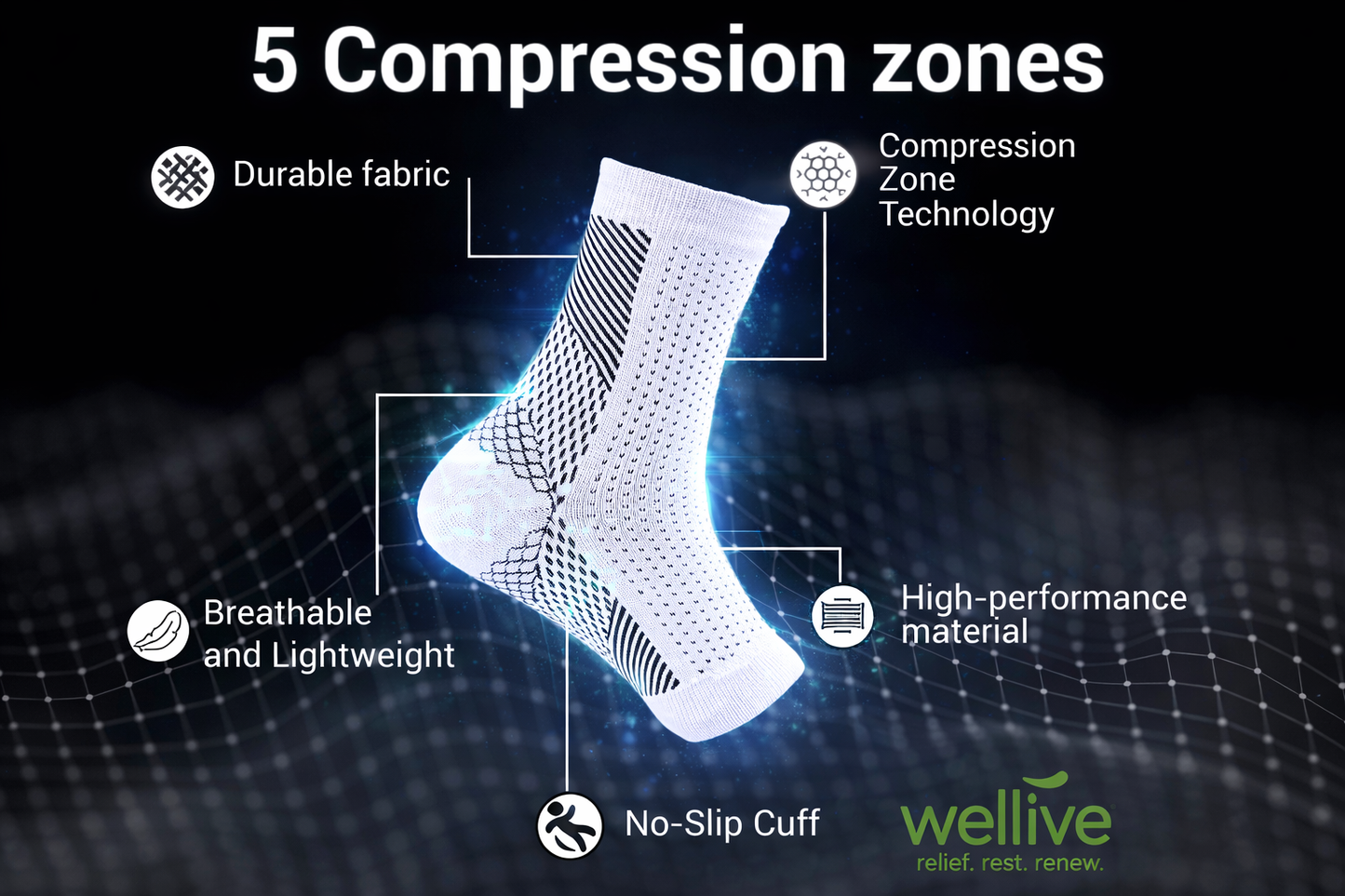 Neuropathy Compression Socks (1 Pair)