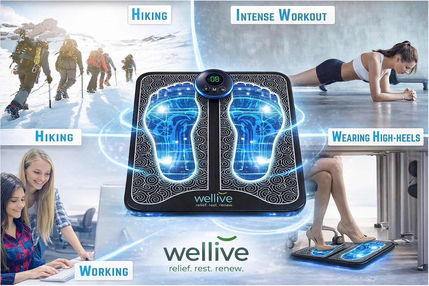Vibrating Electric Foot Massager Pad