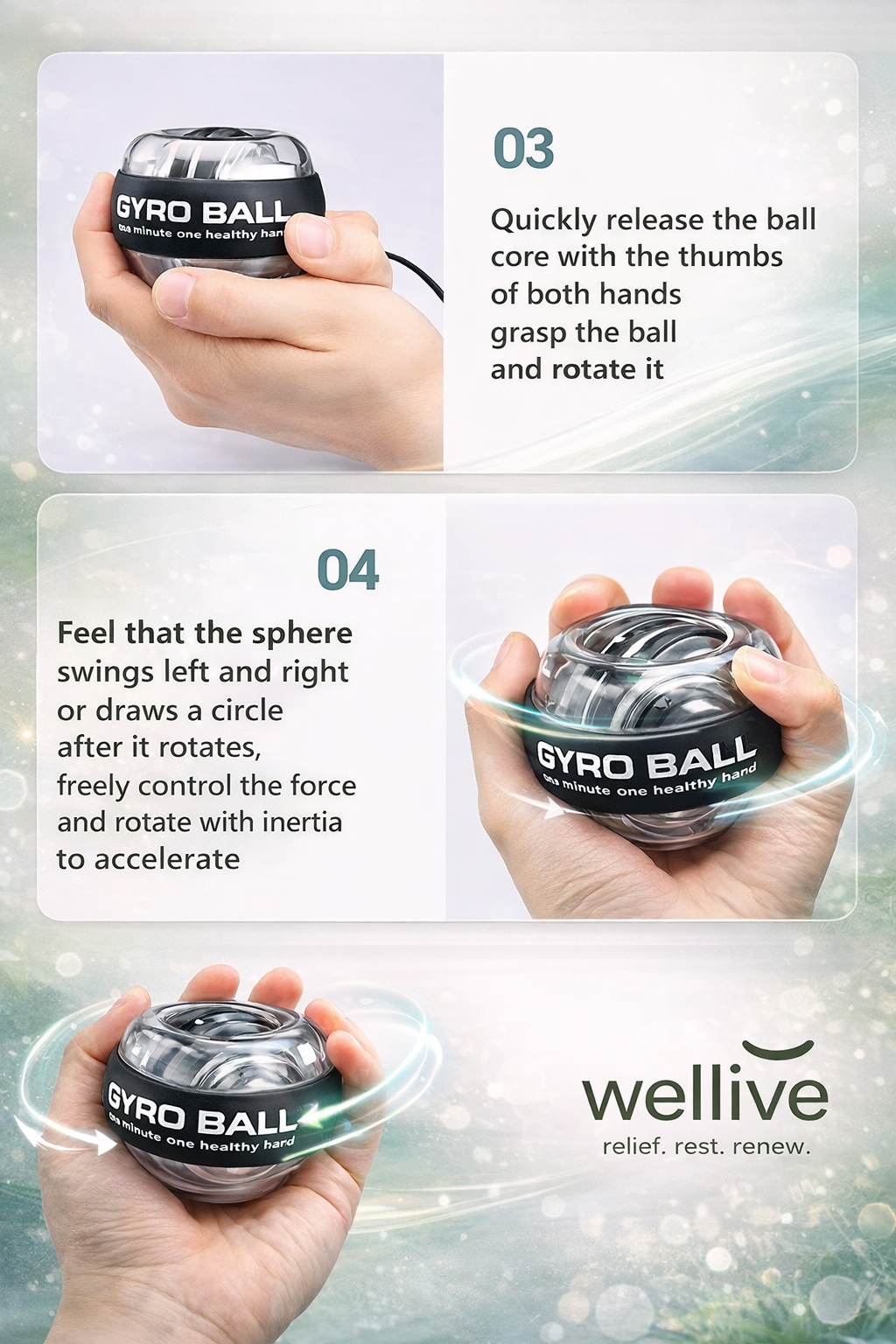 Gyro Ball – Wrist Strengthener & Stress Reliever
