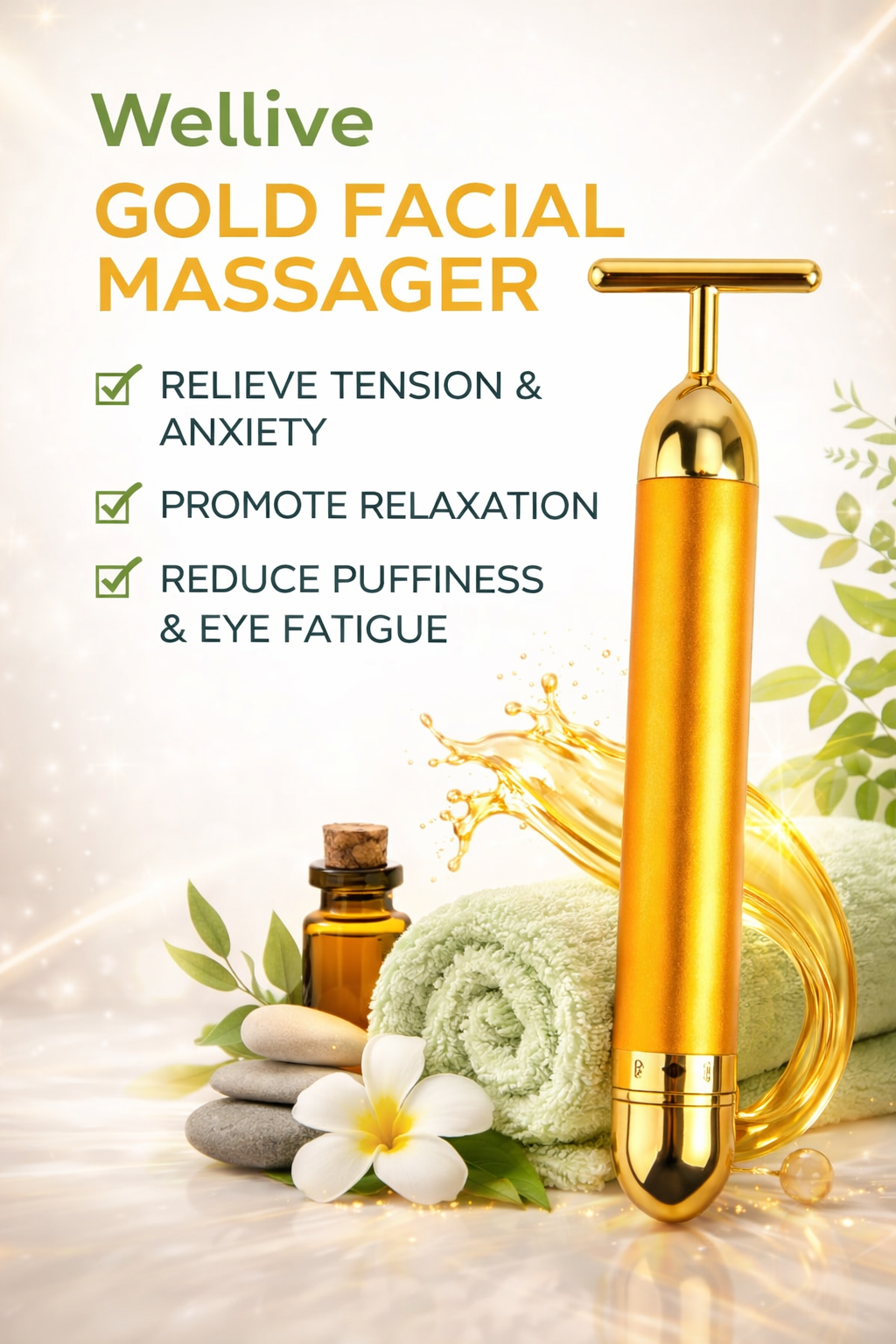 Gold Facial Electric Massager
