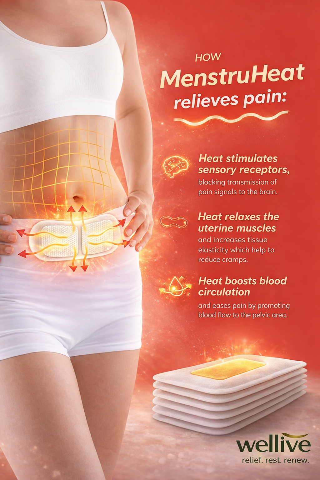 Self-Heating Menstrual Relief Patches - 8Pcs