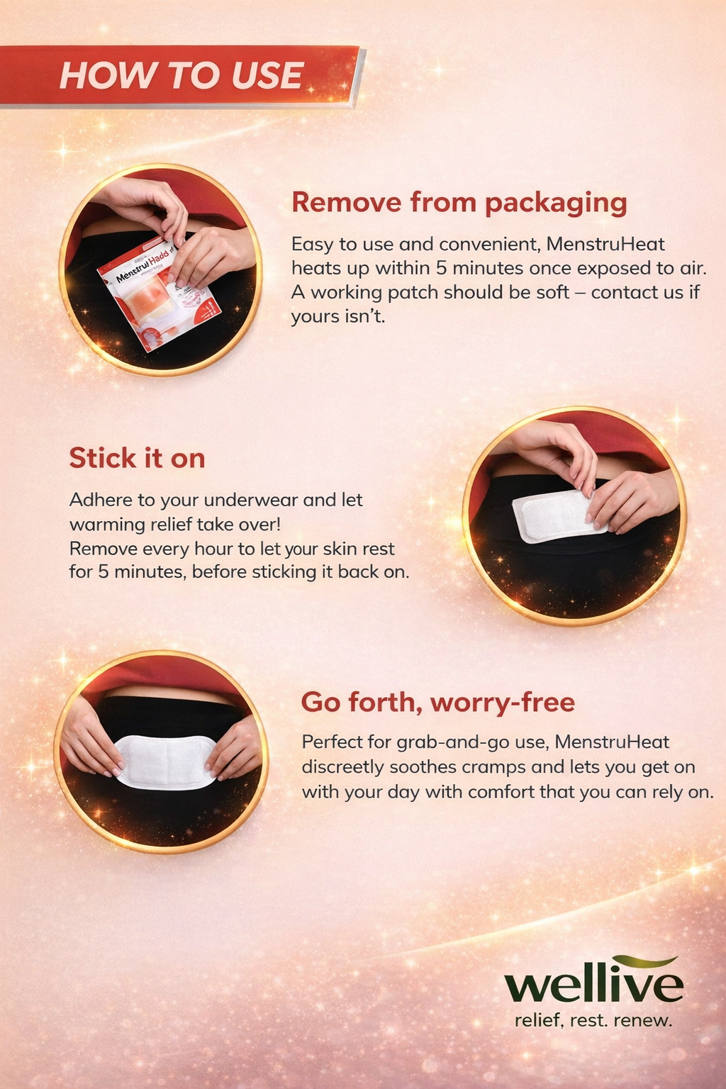 Self-Heating Menstrual Relief Patches - 8Pcs